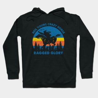 Retro Young And Crazy Horse Ragged Glory Hoodie